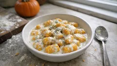 Gnocchi di zucca senza patate: morbidi e facili con crema al gorgonzola